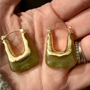 Anthropologie Gold and Pink Earrings